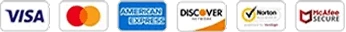 Accepted payment cards