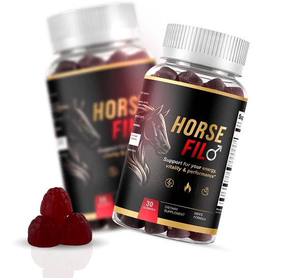 HorseFil bottles with loose gummies